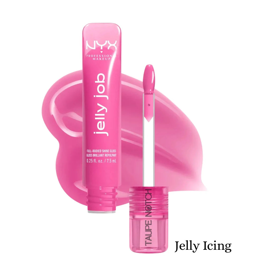 Jelly Job lip gloss, Jelly Icing shade, with doe-foot applicator.