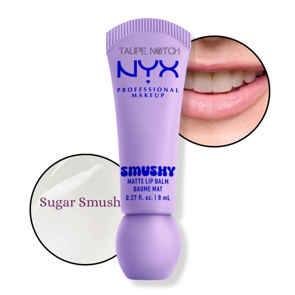 Matte lip balm tube, lilac shade 
