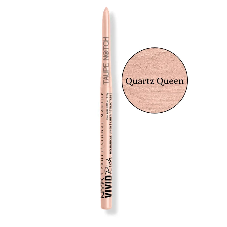Mechanical eye liner pencil in Quartz Queen, rose pink shade with swatch