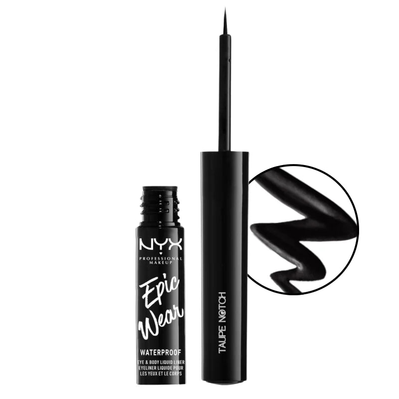 Liquid eyeliner pen and bottle, waterproof, black shade