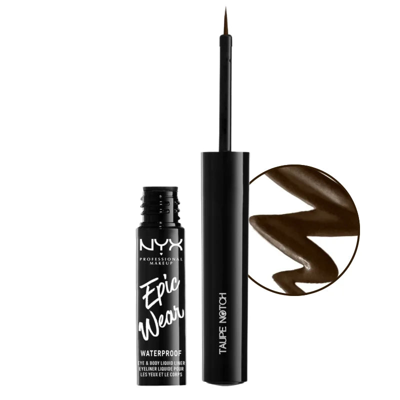 Liquid eyeliner pen and bottle, waterproof, brown shade