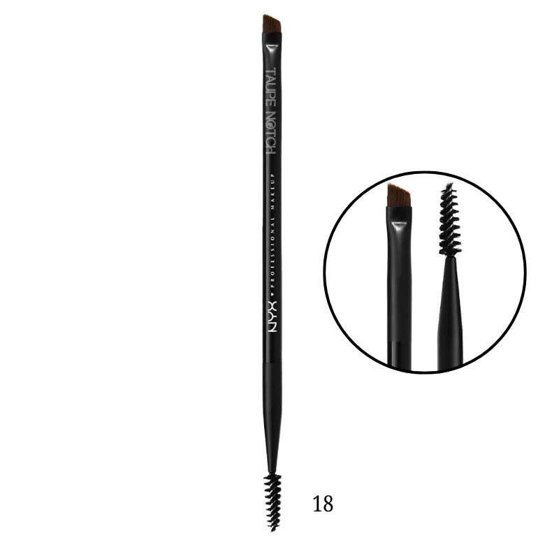 NYX Pro Dual Brow Brush, NYX eyebrow brush, dual brow brush NYX, NYX pro brow tool, eyebrow spoolie brush, angled eyebrow brush, NYX eyebrow shaping brush, professional brow brush, brow grooming brush, eyebrow makeup tool, NYX brow brush spoolie, eyebrow filling brush, NYX Pro brush