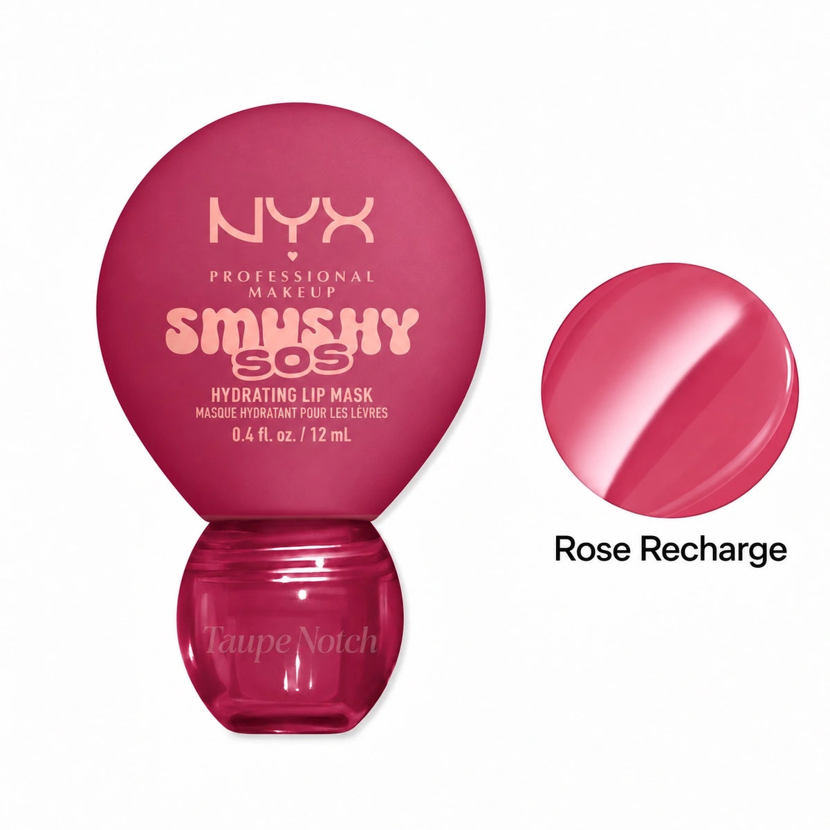 Hydrating lip mask in Rose Recharge, magenta jar with rounded cap shown.