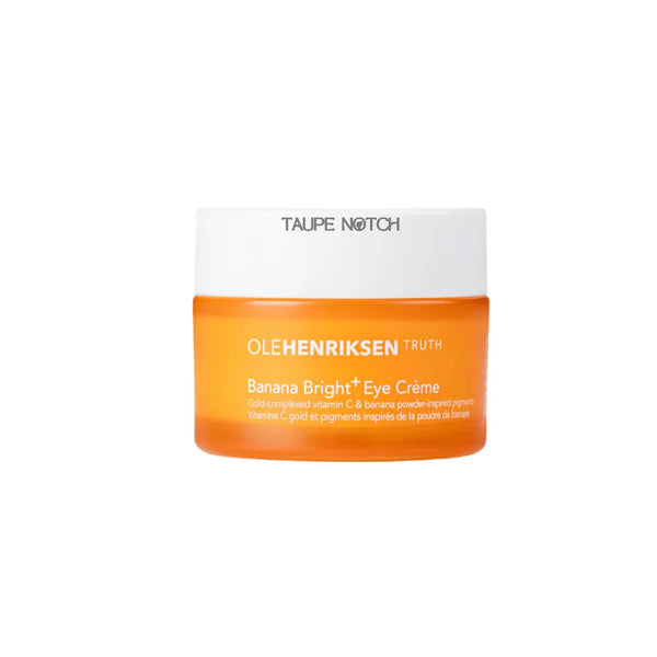 Ole Henriksen Banana Bright Eye Crème jar, orange cream with white lid