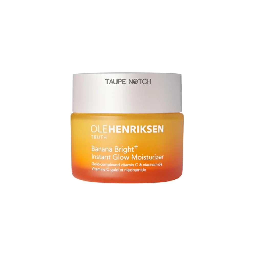 Ole Henriksen Banana Bright Instant Glow moisturizer jar, orange cream with white lid