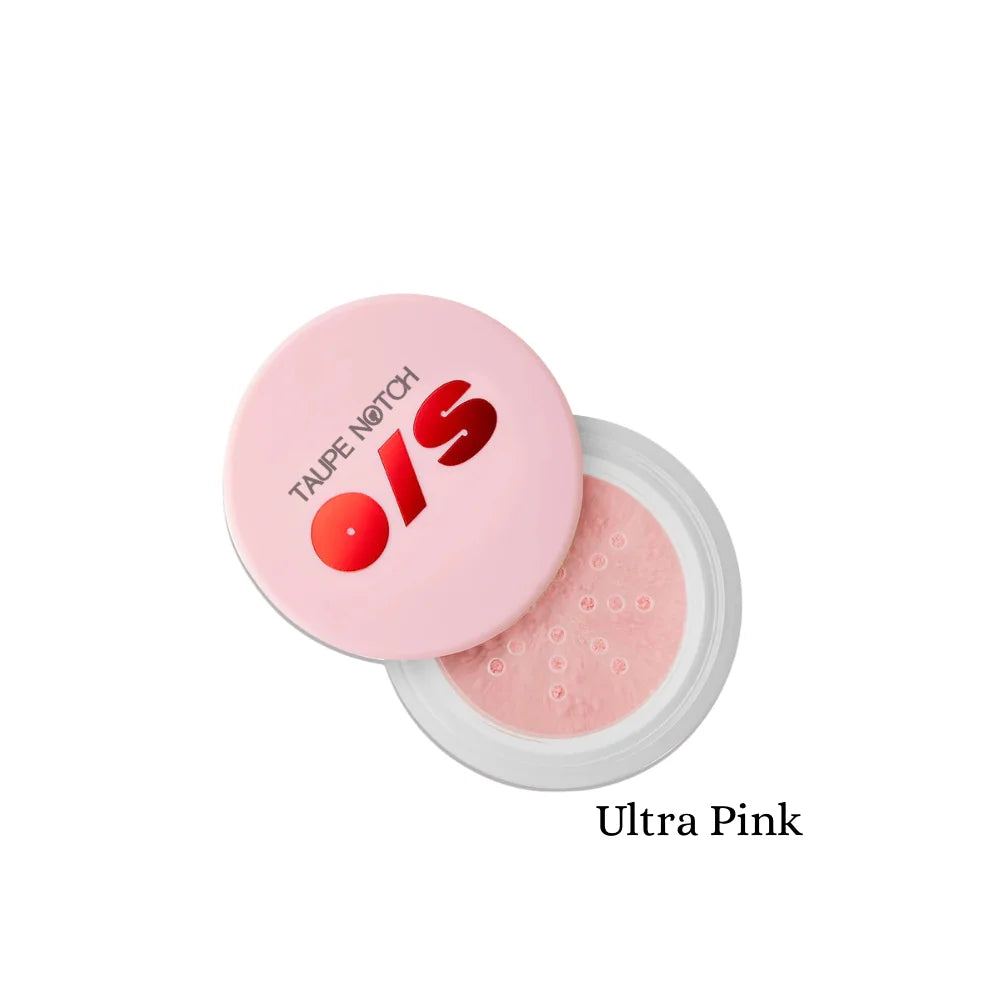 Setting powder compact, Ultra Pink shade, open with pink powder inside