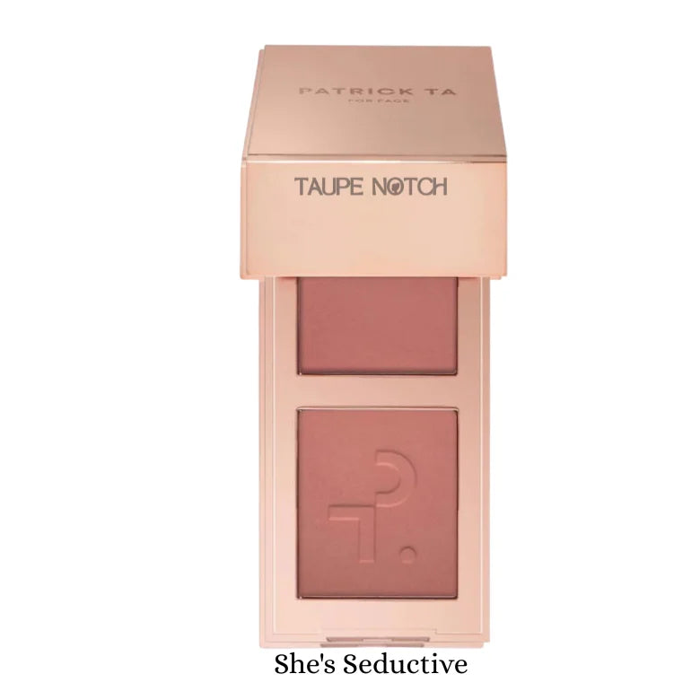 Patrick Ta blush duo with taupe and dusty rose powder pans