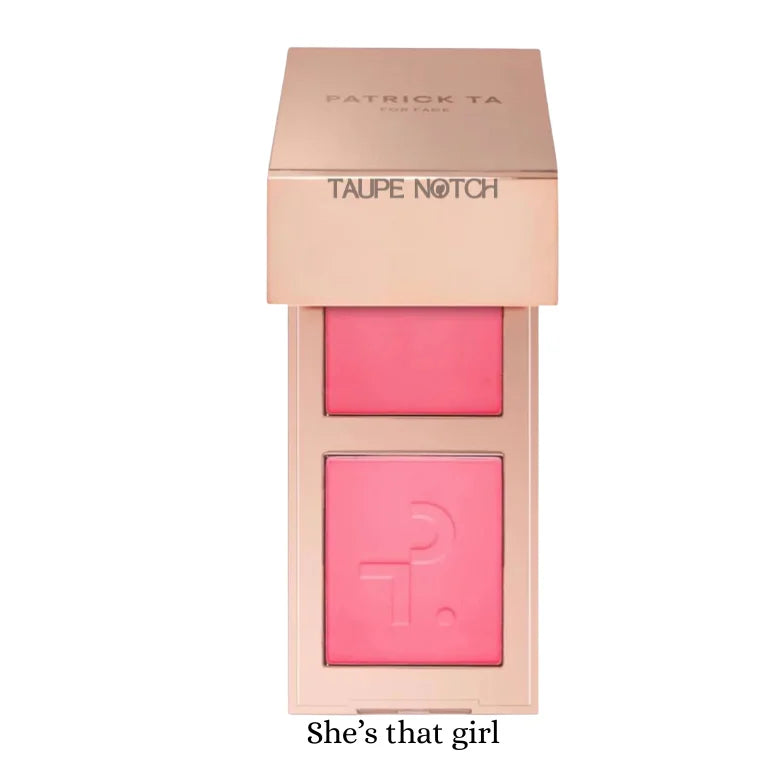 Patrick Ta blush duo with bright pink and soft rose powder pans