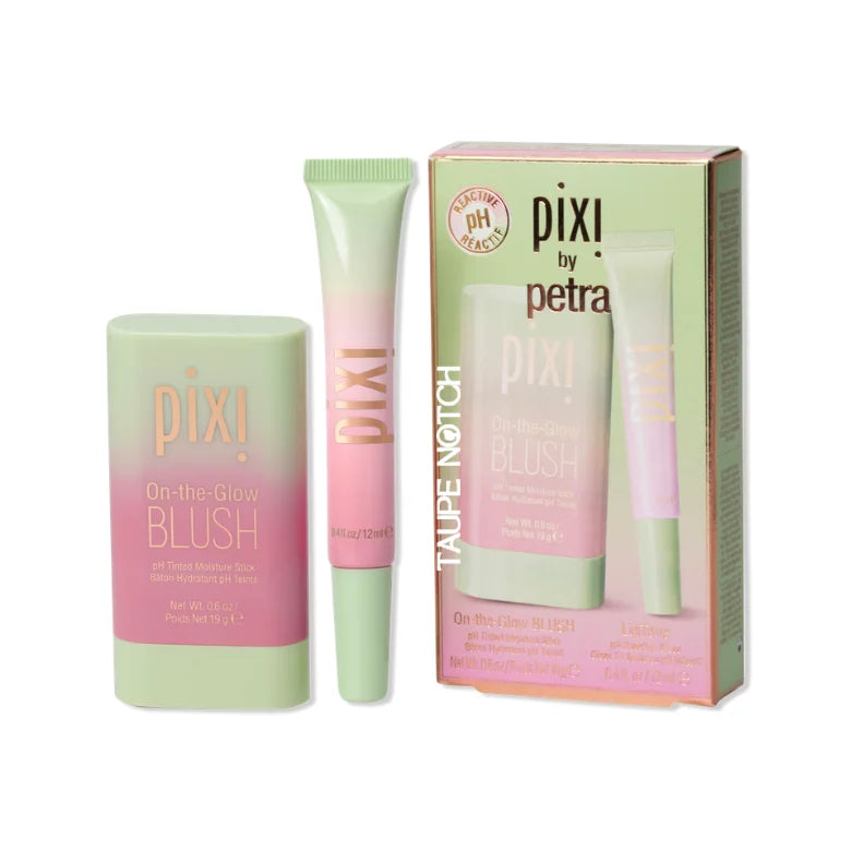 Pixi pH duo set with blush tube, lip balm tube, and retail box