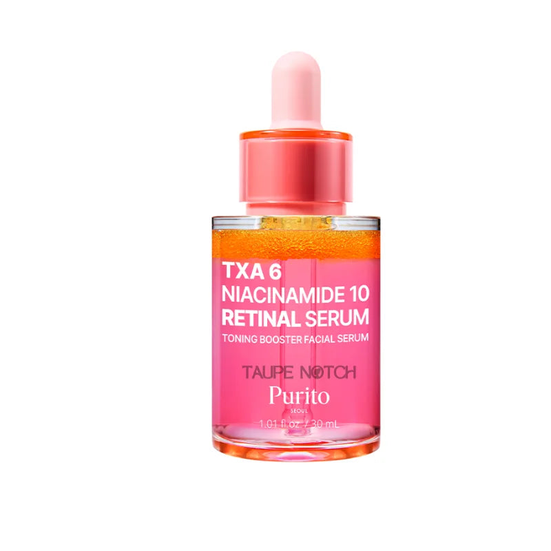 Purito facial serum bottle with pink pump cap