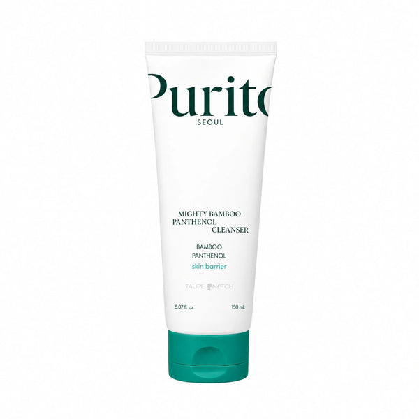 Purito Mighty Bamboo Panthenol Cleanser tube, white with green base, 150 ml