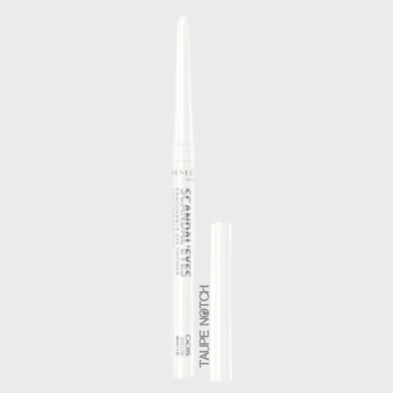 Rimmel London Scandal Eyes Contour Eye Definer in White 003 retractable kohl eyeliner pencil with cap open