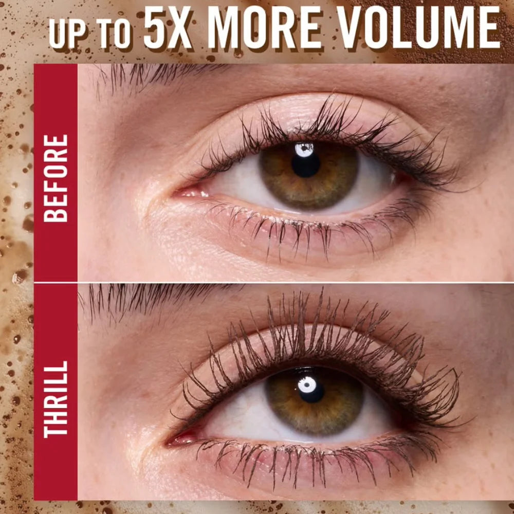 Mascara on upper and lower lashes with up to 5x more volume effect