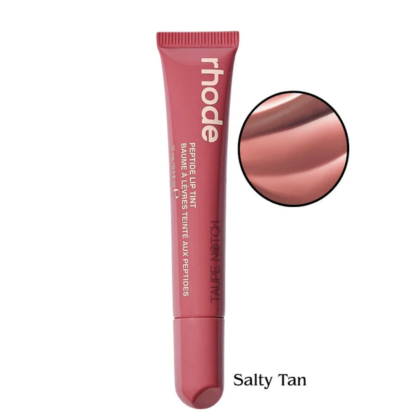 Rhode Peptide Lip Tint tube, dusty rose Salty Tan shade