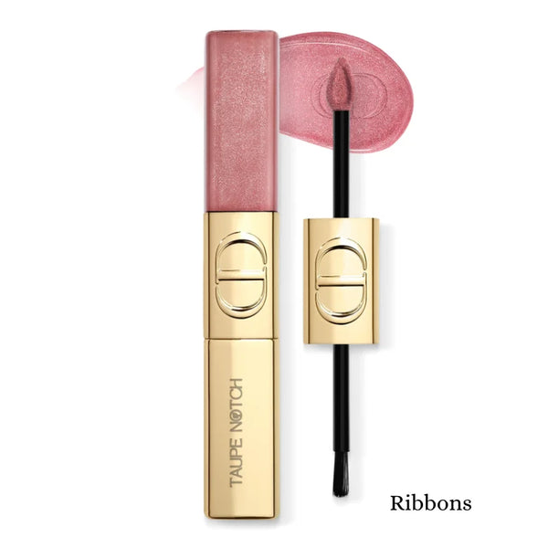 Dior Rouge Dior liquid sequin lip duo in Ribbons, pink shimmer lip product with applicator