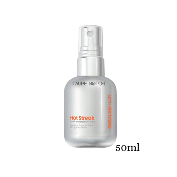 Hair leave-in serum bottle with pump, orange-silver cap, silver body, 50ml