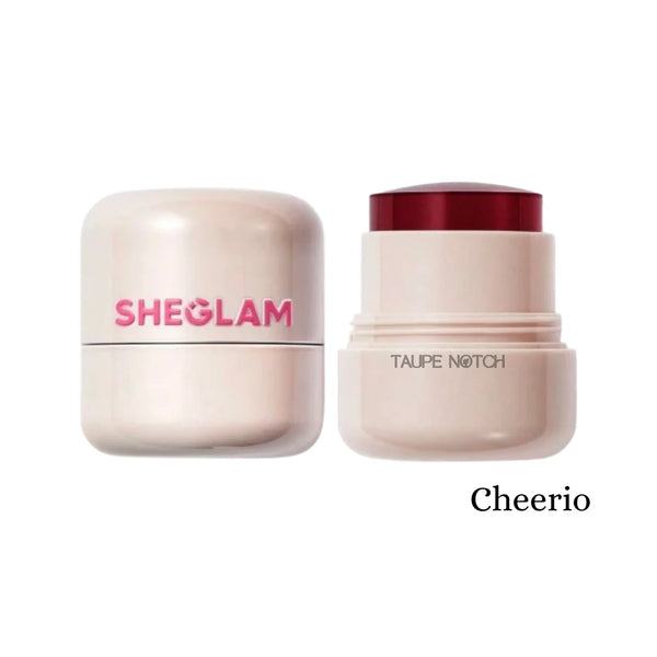 Hydrating lip & blush tint jar with burgundy cap, shade Cheerio