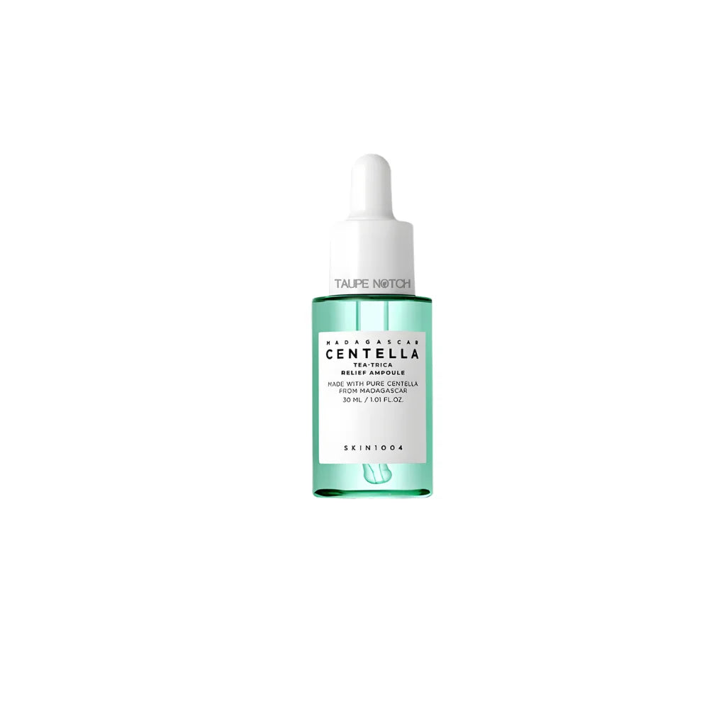 Tea-Trica relief ampoule, 30 ml, green glass bottle with white dropper cap