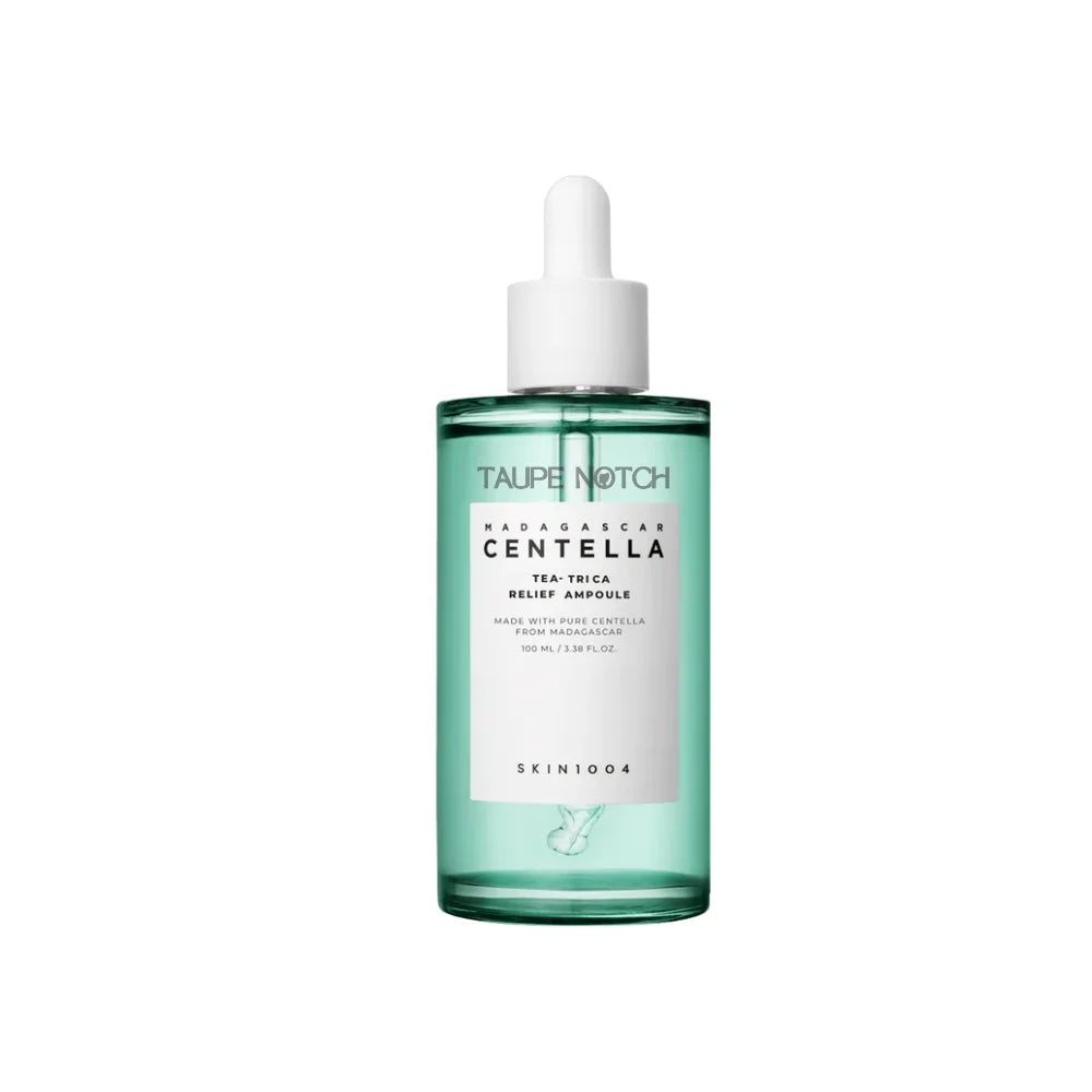 Tea-Trica relief ampoule in green glass bottle with white dropper cap