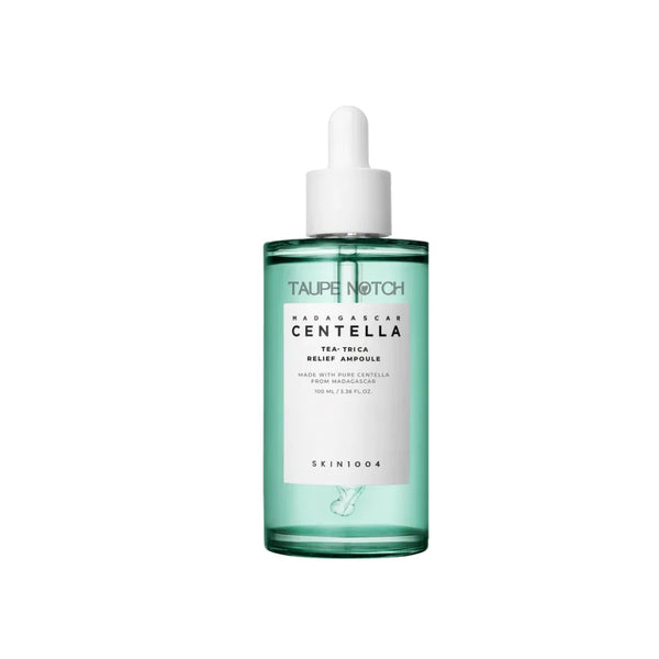 Tea-Trica relief ampoule in green glass bottle with white dropper cap
