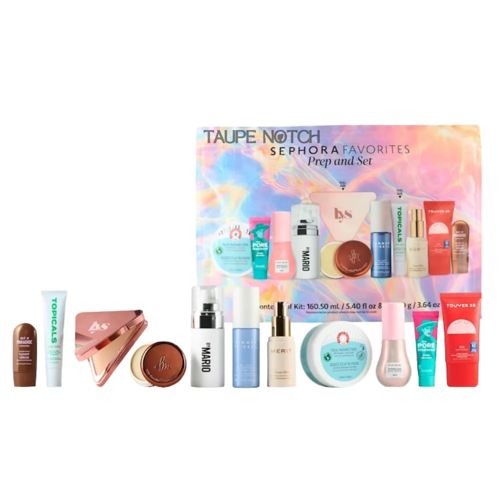 Makeup and skincare value set with multiple face care and makeup products