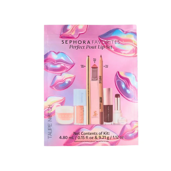 Lip set box with lip artwork and listed net contents