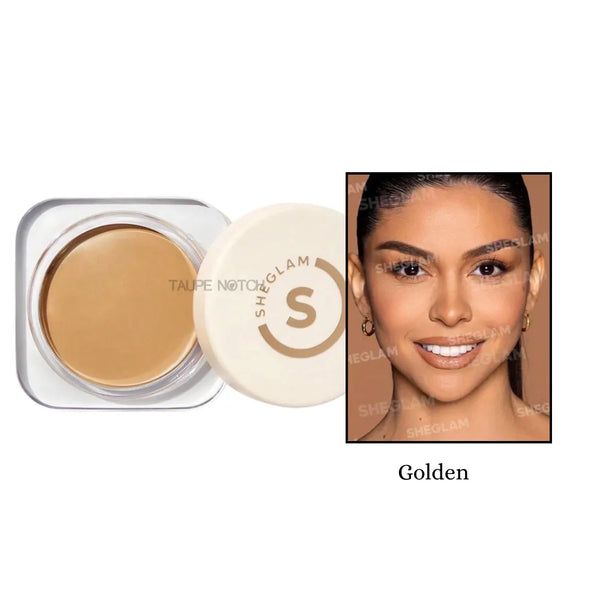 Foundation balm compact with open cream balm, Golden shade