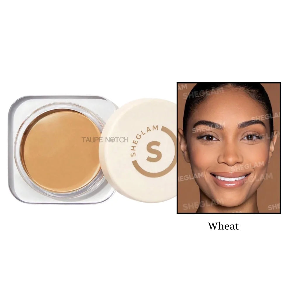 Foundation balm compact with open cream balm, Wheat shade