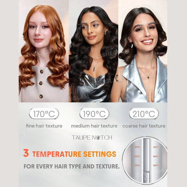 Instant hair curler with adjustable temperature settings for different hair textures