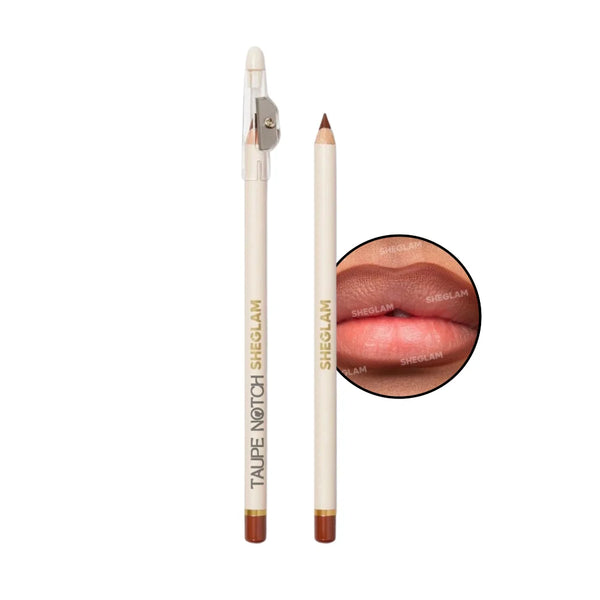 Sheglam lip liner pencil with nude-brown tip and retractable beige case