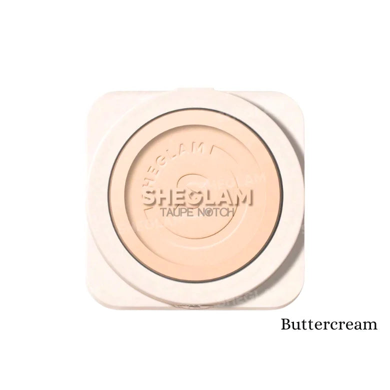 Sheglam high coverage powder foundation compact in Buttercream shade