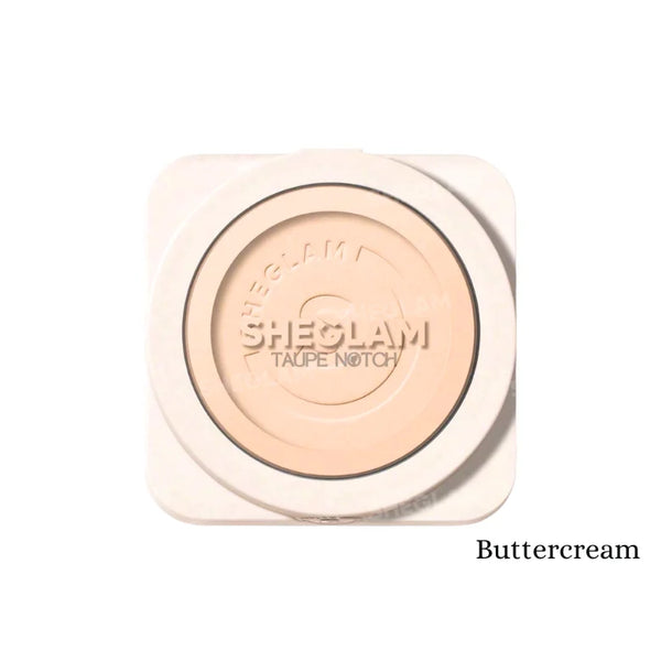 Sheglam high coverage powder foundation compact in Buttercream shade