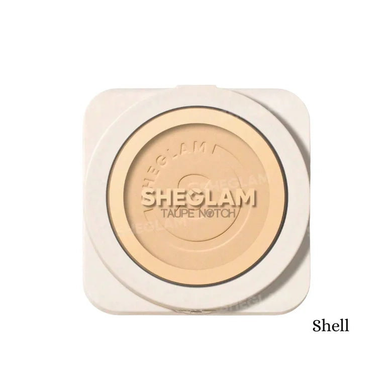 Sheglam high coverage powder foundation compact in Shell shade