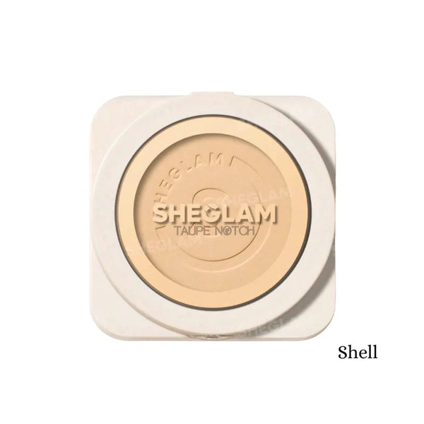 Sheglam high coverage powder foundation compact in Shell shade