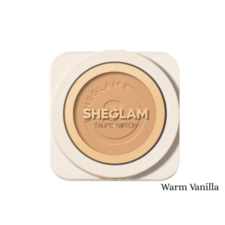 Sheglam high coverage powder foundation compact in Warm Vanilla shade