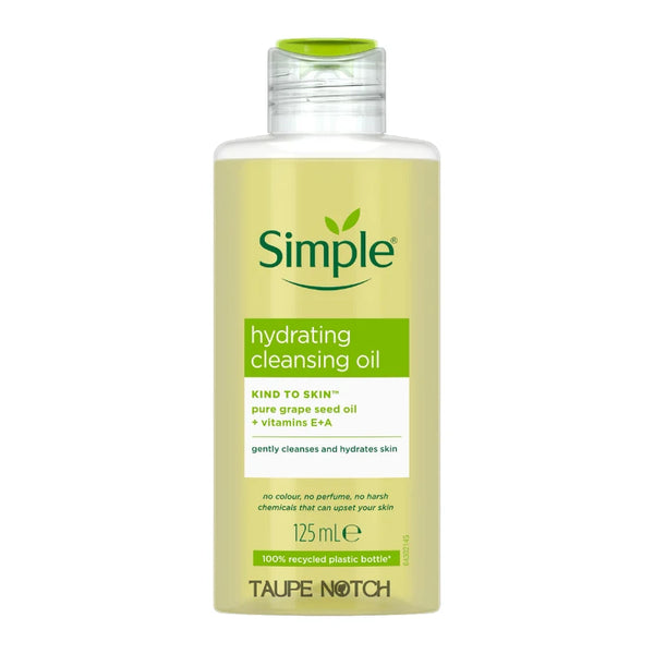 Simple hydrating cleansing oil bottle, 125 ml, green flip-top cap
