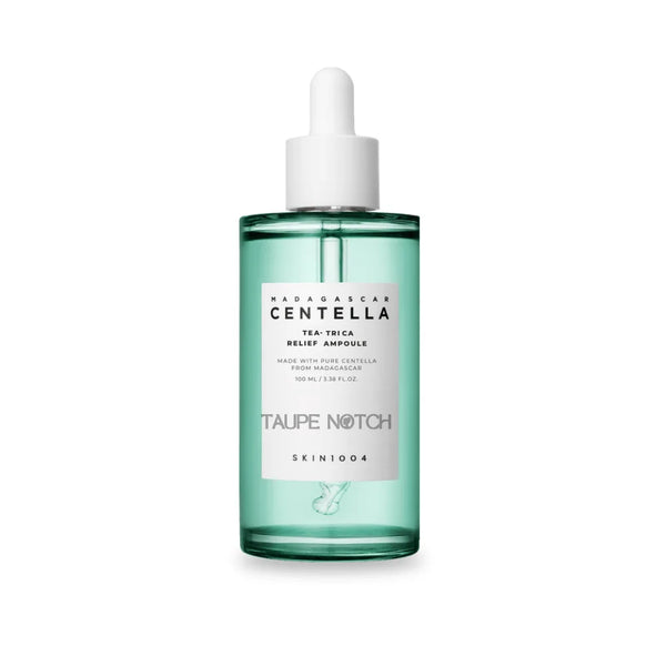 Skin1004 Centella relief ampoule bottle with green glass and white dropper
