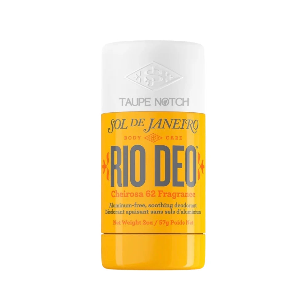 Sol de Janeiro Rio Deo aluminum-free deodorant stick with orange label and white cap