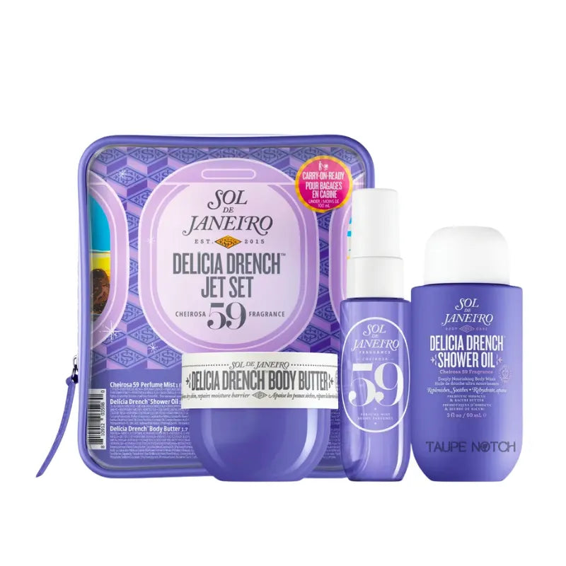 Sol de Janeiro Delícia Drench Jet Set, sol de janeiro set, sol de janei skincare, so de janeiro mist, 100% orginal products in bangladesh,authentic Makeup store in bangladesh, sephora in Bangladesh, taupe notch, go go gorgeous. 
