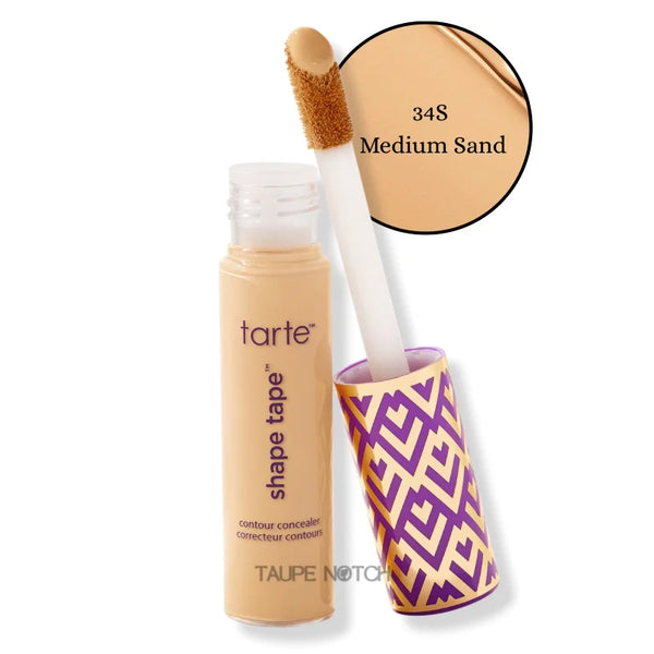 Tarte Shape Tape concealer in 34S Medium Sand with doe-foot applicator