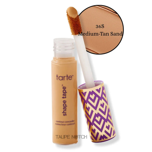Tarte Shape Tape concealer in 36S Medium-Tan Sand with doe-foot applicator