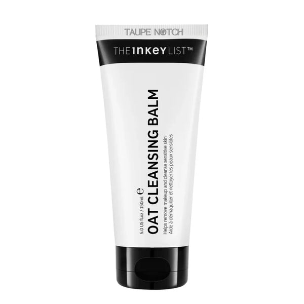 The INKEY List oat cleansing balm in a white and black squeeze tube, 150 ml