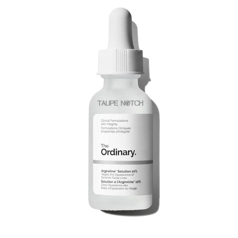The Ordinary Argireline solution serum bottle with white dropper cap, label facing front
