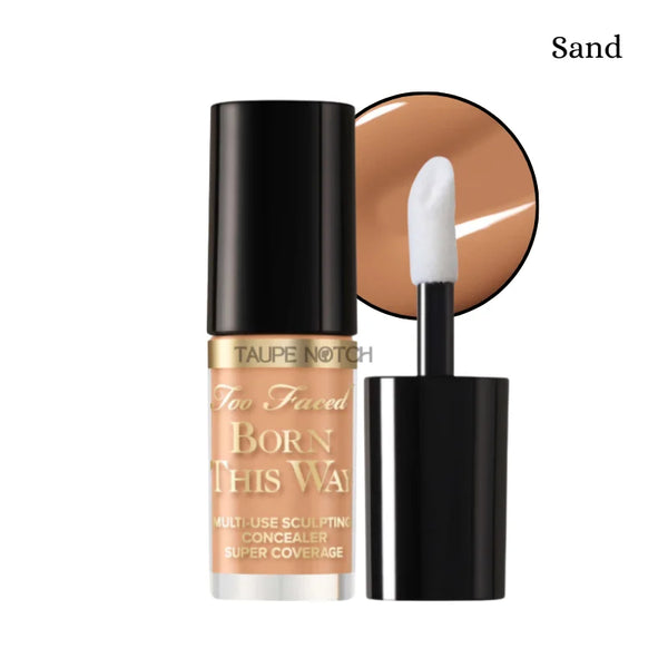 Too Faced Born This Way concealer, open wand applicator, Sand shade.