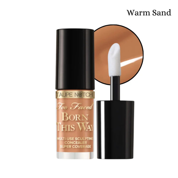 Too Faced Born This Way concealer, open wand applicator, Warm Sand shade.