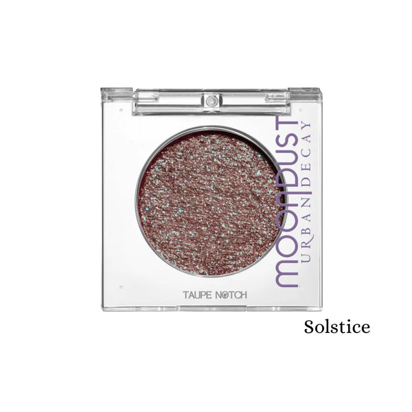 Glitter eyeshadow pan (Solstice) plum brown with glittery shimmer in clear compact