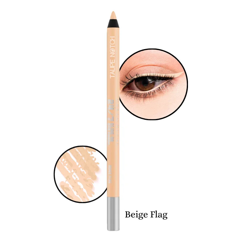 Waterproof eyeliner pencil in light beige shade with subtle neutral eye liner
