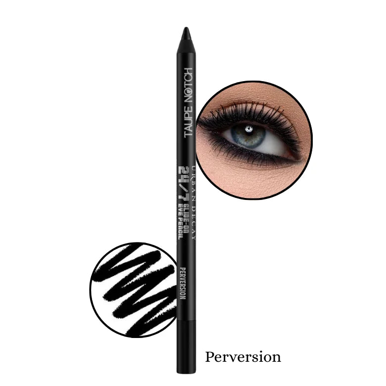 Waterproof eyeliner pencil in jet black shade with smoky winged eye liner