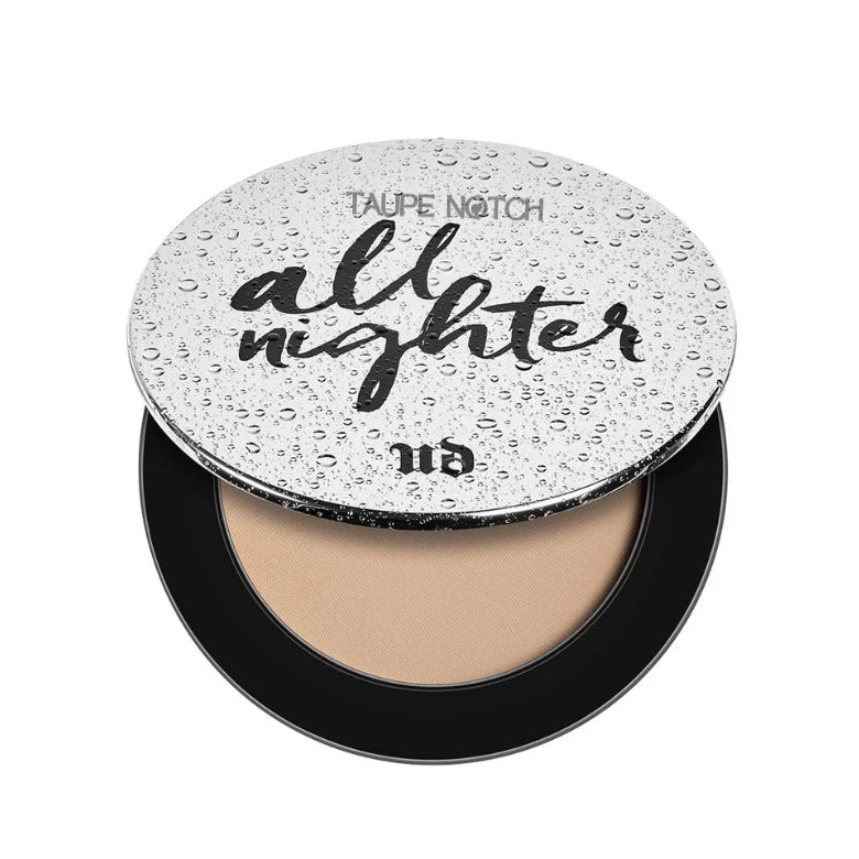 Urban Decay All Nighter Waterproof Setting Powder open compact showing light beige pressed powder