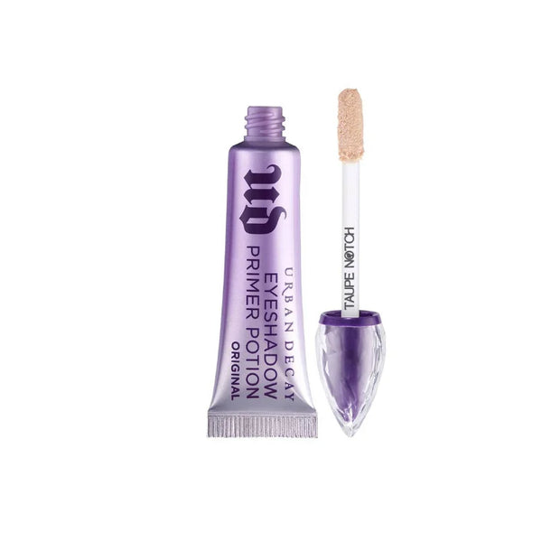 Taupe Notch eyeshadow primer potion tube and doe-foot applicator with product tip